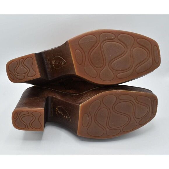 Born Womens Size 10 Hailey Brown Leather Heeled Booties Boots Shoes - Picture 6 of 8